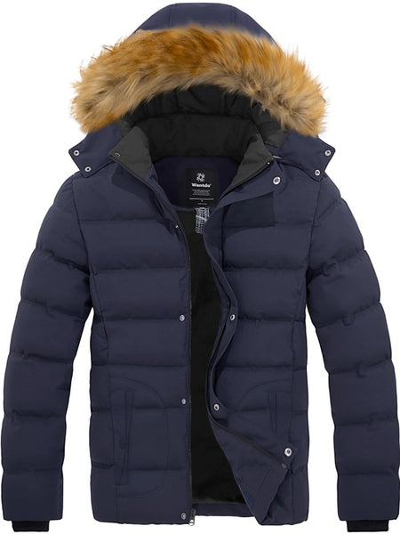 Long Puffer Jacket With Fur Hood Men Mens Winter Parka Jacket With