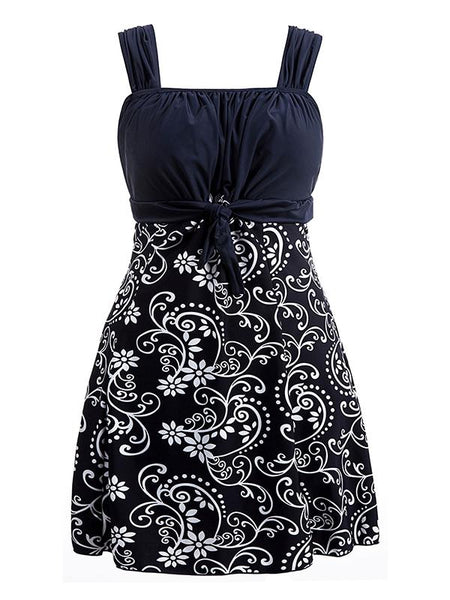 Wantdo Women's Modest Plus Size Swimwear Bathing Suits With Tummy Control Swim Dress, Azalea Print / 22W-24W Wantdo Women's Modest Plus Size Swimwear Bathing Suits With Tummy Control Swim Dress, Azalea Print / 22W-24W