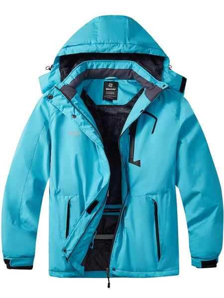 Wantdo Women's Plus Size Waterproof Ski Jacket - Winter Windproof Snow Coat With Hood