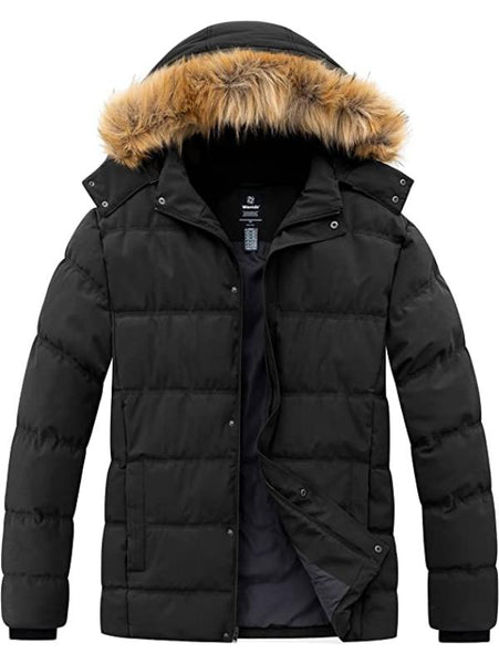 Men's Big Tall Warm Winter Coat Plus Size Puffer Jacket with Removab