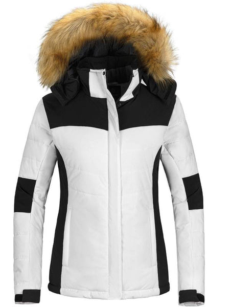 Women's Waterproof Ski Jacket Hooded Snow Coat Mountain Fleece Winter