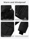 Boy's Windproof Winter Puffer Jacket Water Resistant Hooded Parka Coat