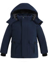 Boy's Windproof Winter Puffer Jacket Water Resistant Hooded Parka Coat