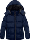 Boys Padded Winter Coat Warm Puffer Jacket with Hood Windproof