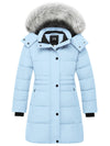 ZSHOW Girls' Long Winter Parka Coat Fleece Puffer Jacket with Detachable Hood