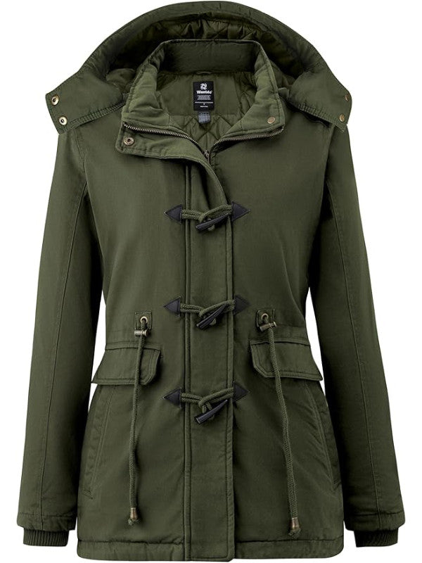 Women's Sherpa Lined Winter Coat Cotton Military Jacket City I