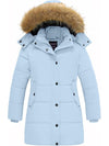 Girls Winter Coat Long Winter Jacket Parka Padded with Faux Fur Hood