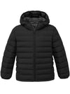 Wantdo Boy's Packable Lightweight Winter Coat Hooded Quilted Puffer Jacket Black 6/7 