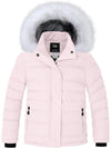 ZSHOW Girls' Water Resistant Puffer Jacket Soft Fleece Lined Padded Hooded Winter Coat