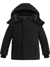 Boy's Windproof Winter Puffer Jacket Water Resistant Hooded Parka Coat
