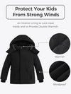 Boy's Windproof Winter Puffer Jacket Water Resistant Hooded Parka Coat