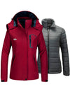 Wantdo Women's 3-in-1 Ski Jacket Waterproof Winter Snow Coat Snowboarding Jacket Alpine II Wine Red S 