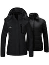 Wantdo Women's 3-in-1 Ski Jacket Waterproof Winter Snow Coat Snowboarding Jacket Alpine II Black S 