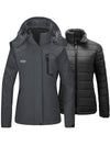 Wantdo Women's 3-in-1 Ski Jacket Waterproof Winter Snow Coat Snowboarding Jacket Alpine II Gray S 