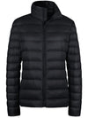 Black Women's Packable Down Jacket Short Lightweight Travel Jackets