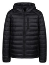 men's hooded down travel jacket black