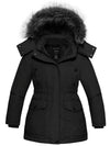 Girl's Thicken Winter Coat Warm Puffer Jacket with Faux Fur Hood