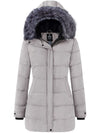 Women's Long Quilted Winter Coat Thicken Puffer Jacket with Faux Fur Hood Acadia 39