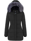 Women's Long Quilted Winter Coat Thicken Puffer Jacket with Faux Fur Hood Acadia 39