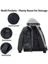 Wantdo Men's Faux Leather Jacket Moto Jacket with Removable Hood 