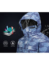 Wantdo Women's Waterproof Ski Jacket Windproof Colorful Print Sealed Seams Rain Coat Atna Printed 