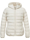 Women's Plus Size Hooded Winter Jacket Lightweight Quilted Recycled Polyester Puffer Jacket
