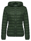Olive wantdo women's hooded packable ultra light weight short down jacket