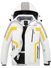 Wantdo Men's Warm Ski Jacket Waterproof Snowboard Parka Windproof Insulated Coat Sealed Seams Atna 011 White Grey S 
