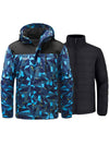 Wantdo Men's Waterproof 3 in 1 Ski Jacket Warm Winter Coat Alpine I Dark Blue print S 