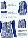 Women's Plus Size Two Piece Rash Guard Swimsuit Zip Front Bathing Suit with Boyshorts