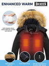 Skieer Skieer Boy's Ski Jacket Waterproof Warm Fleece Winter Snow Jacket Hooded Raincoat 