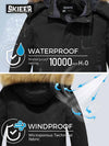 Skieer Skieer Boy's Ski Jacket Waterproof Warm Fleece Winter Snow Jacket Hooded Raincoat 