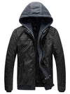 mens leather jacket with hood